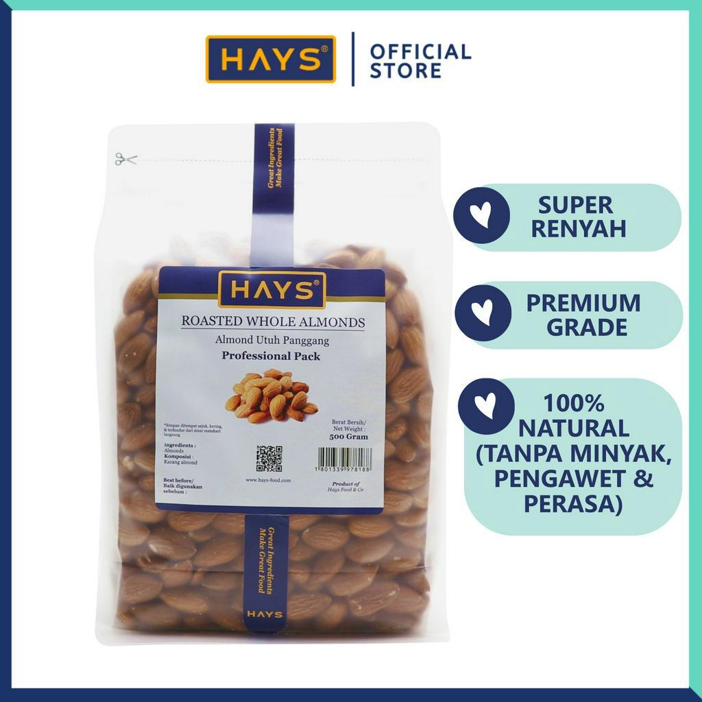 

BAYAR DITEMPAT ✅ Almond Utuh Panggang 500 Gram / Roasted Whole Almond 500 Gram - HAYS