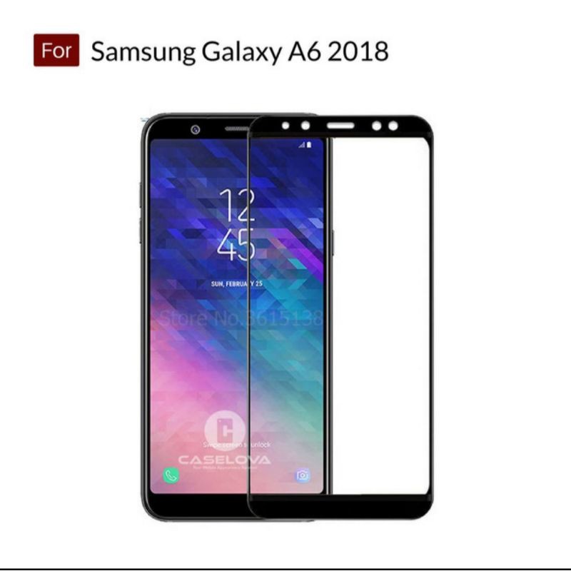 Samsung Galaxy A6 2018 Tempered Glass Full Layar Anti Gores Kaca