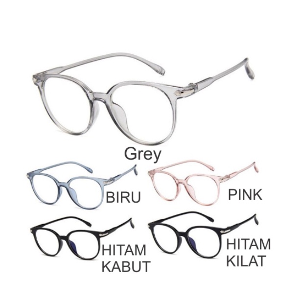 Kacamata Anti Radiasi Fashion Wanita Pria Frame Ringan Korea Design Lensa Transparan Kacamata Korea