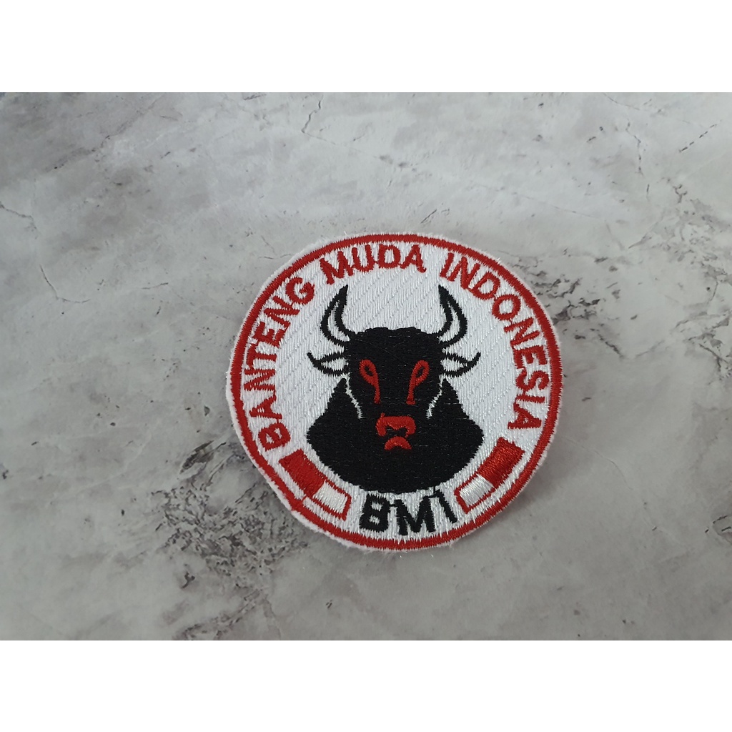 Emblem Logo Patch Bordir Banteng Muda Indonesia BMI 6.5cmx6.5cm
