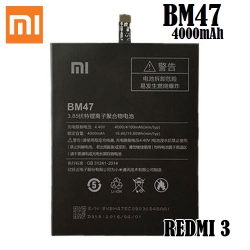 Battery XIAOMI Redmi 3 3S 3PRO 4X Batre Xiaomi BM47 Baterai Xiaomi Redmi 4x Redmi 3 / 3S 3pro BM 47 Original 99,9