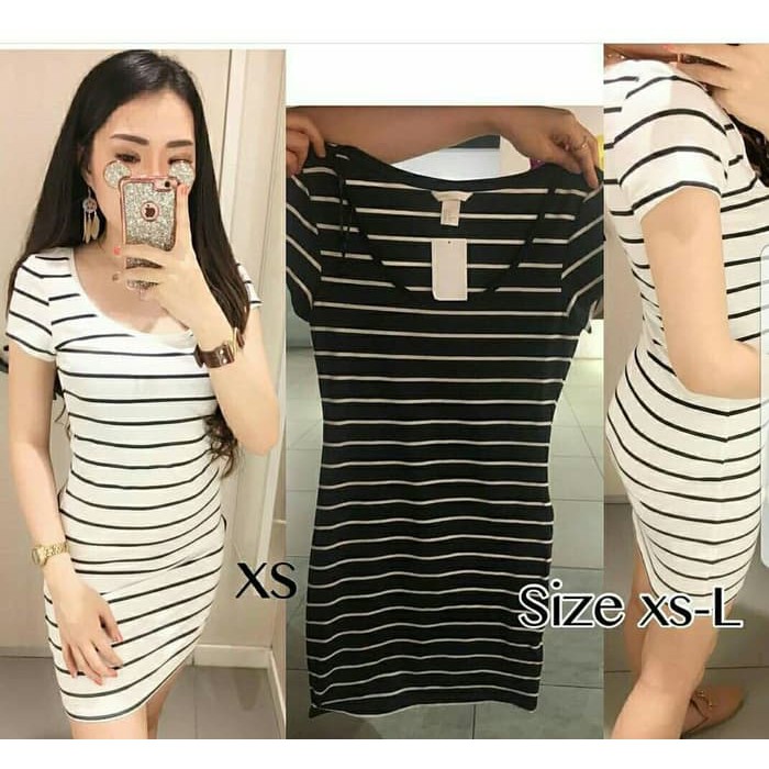 dress mini dress ketat hm lengan pendek