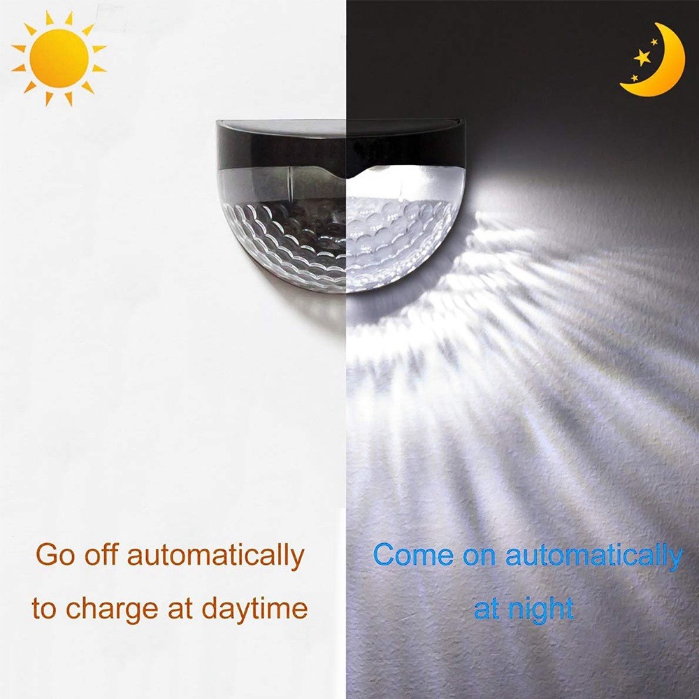 2pcs Lampu Malam LED Tenaga Surya Bentuk Setengah Lingkaran Anti Air Untuk Dekorasi Taman