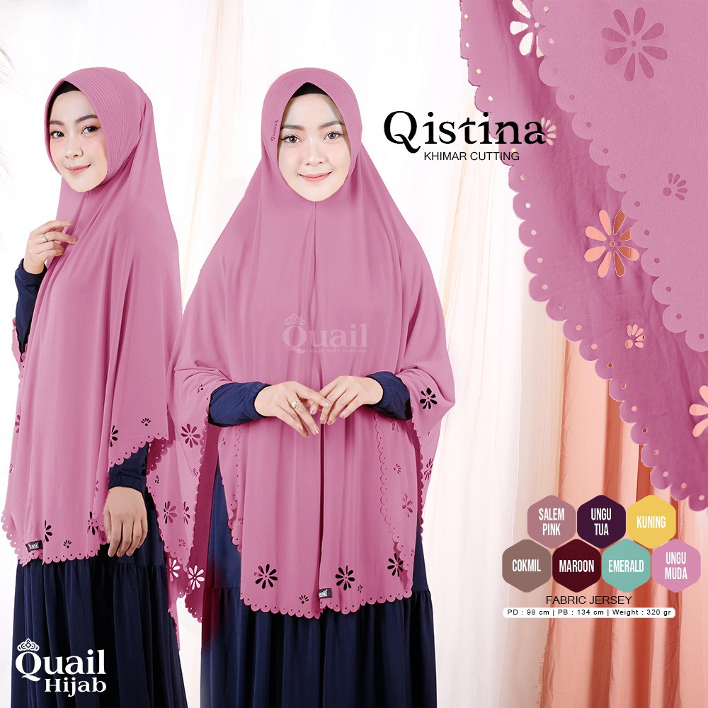 Qistina Bergo jumbo cutting laser Quail Hijab