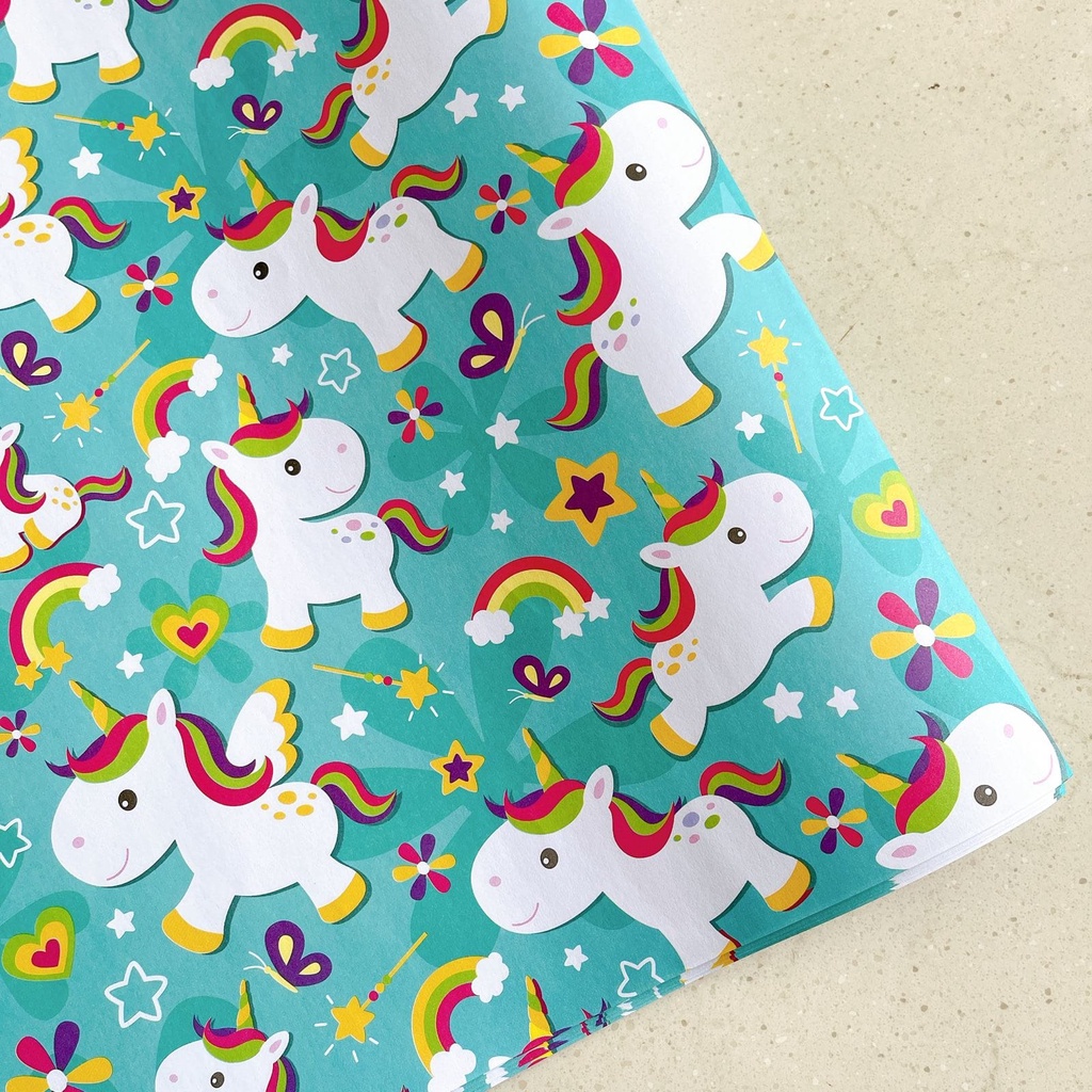 

Kertas kado unicorn hijau