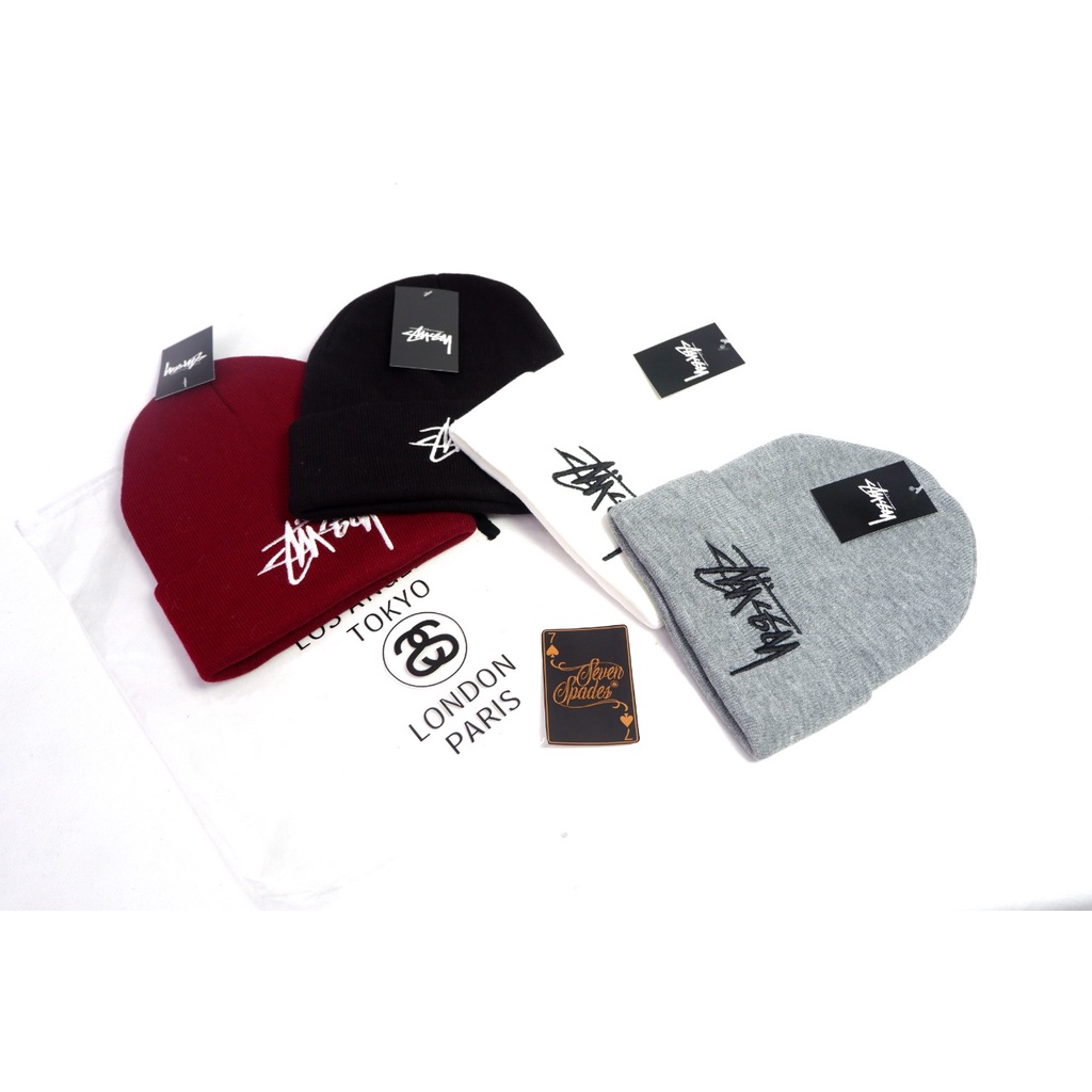 beanie hat stussy kupluk topi kerpus