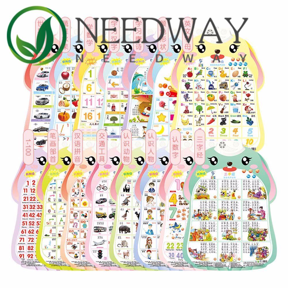 Needway  Animal Audio Wall Chart Number Early Education Baby Learning Toys Children Toy Baby Enlightenment Wall Chart Electronic Learning Sound Voice Audio Book