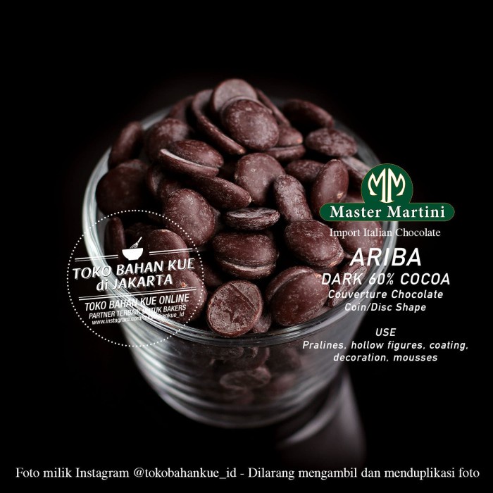 

Master Martini ARIBA 60 1kg DARK Chocolate COIN Couverture Coklat