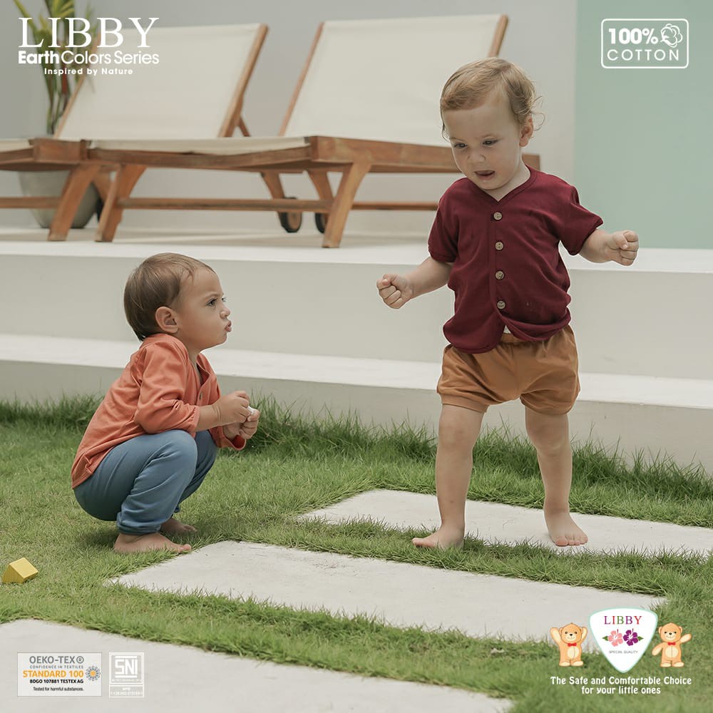 Libby Comfy Set 0-12 Bulan Earth Series Setelan Pendek Bayi CBKS