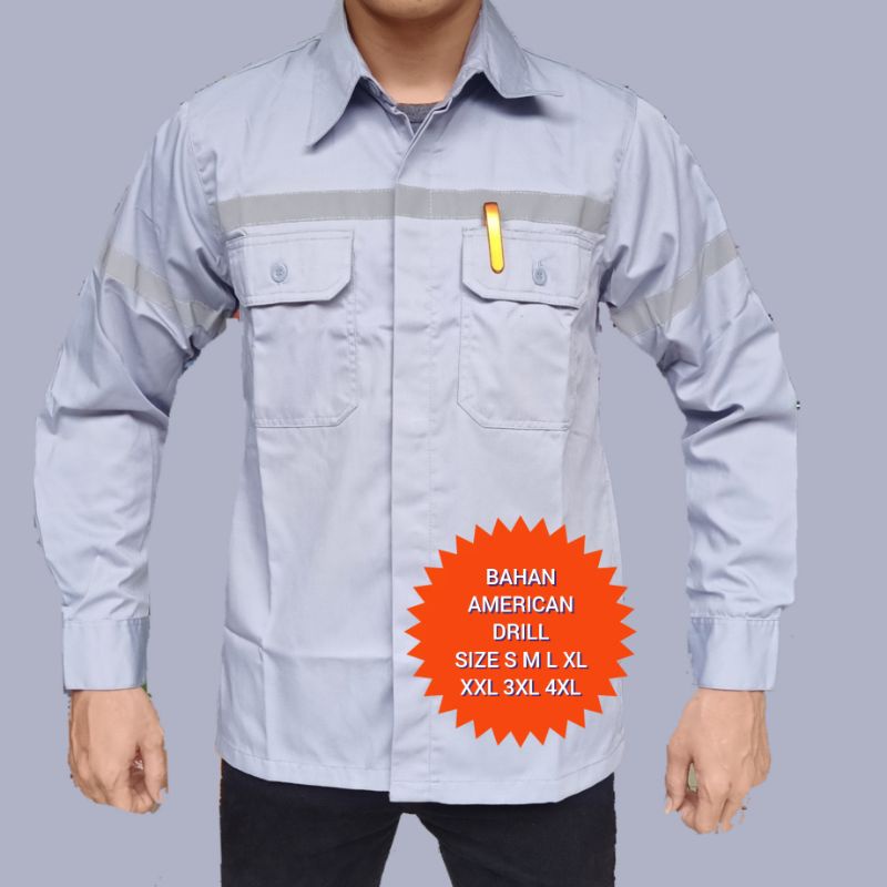 Atasan wearpack murah baju kerja lapangan seragam karyawan PT komunitas bengkel pabrik kantor