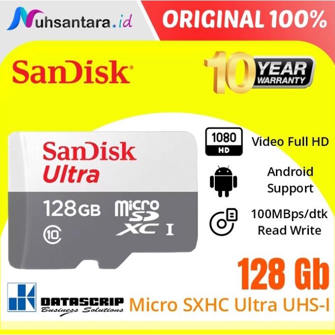 TERBARU Micro SD SanDisk 128Gb SDXC Class 10 A1 Original Memory Card SanDisk