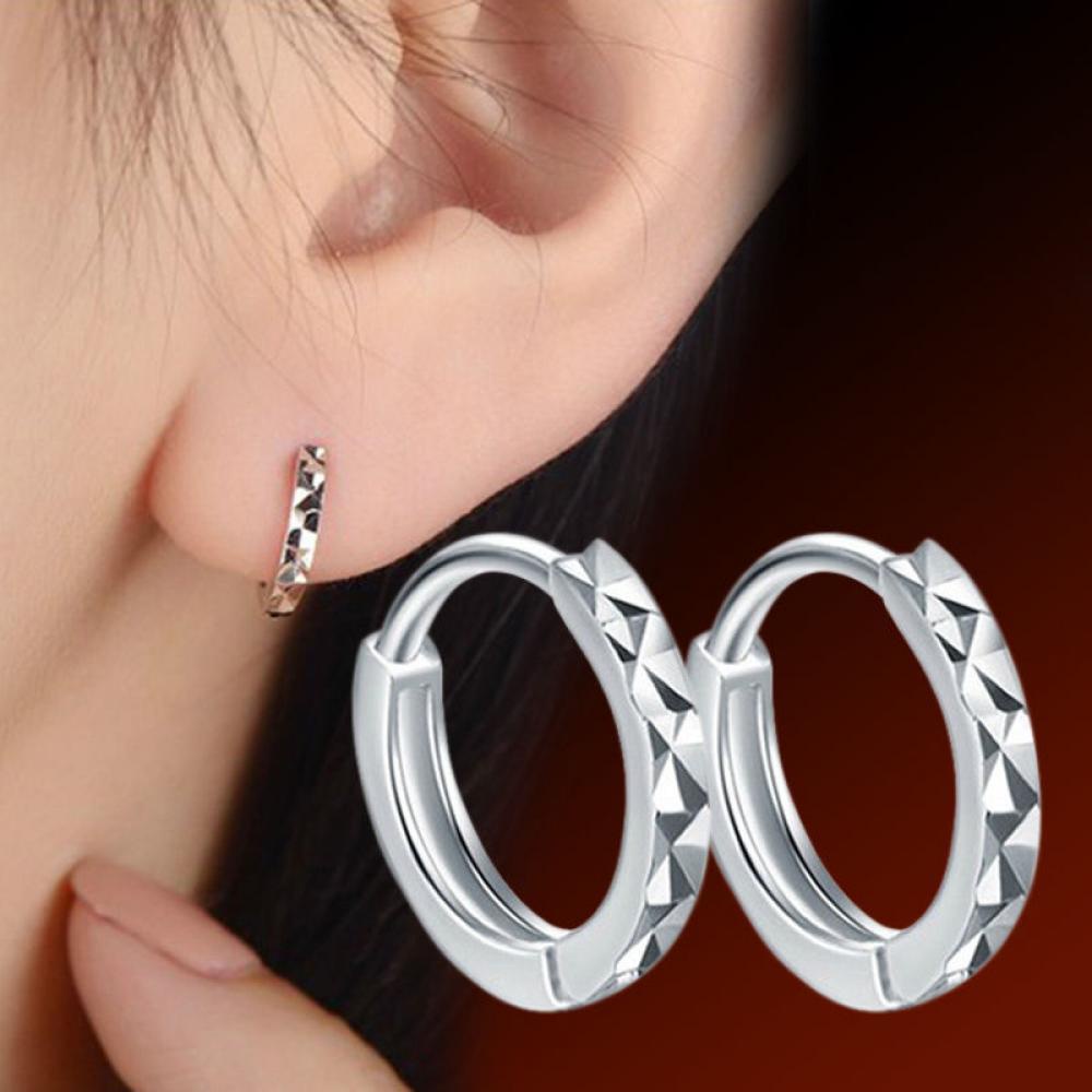 Solighter Anting Korea Hoop Simple Silver Plated