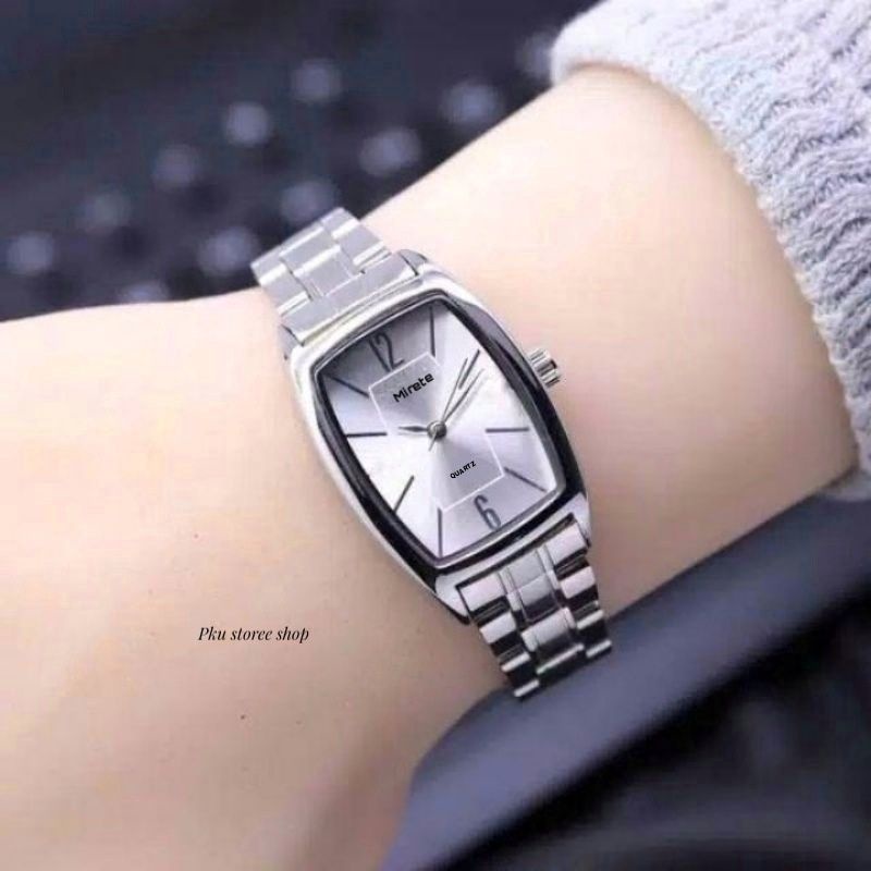 JAM CEWEK BESS SELLER!! Rantai Stainlis Stel Water Resistant  Model OVAL Jam Tangan KASUAL Wanita Mirete Original Jam Tangan cewek anti air jam tangan cewek terlaris jam tangan wanita tahan air/Water resistant jam tangan wanita murah mirete original