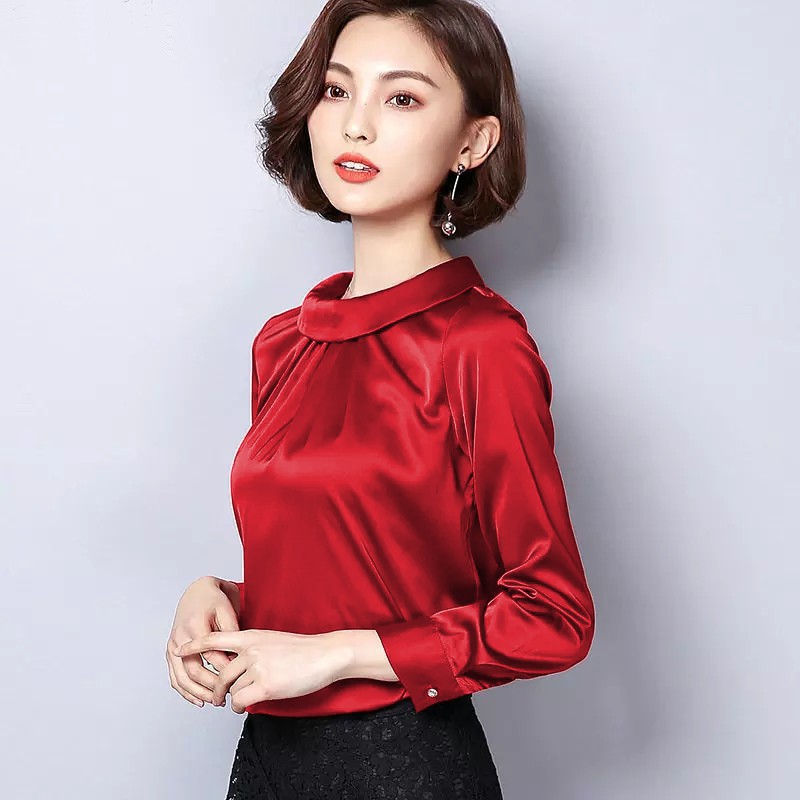 Blouse leher tinggi Wanita Gaya Korea Model Terbaru - XSHOP Eunike