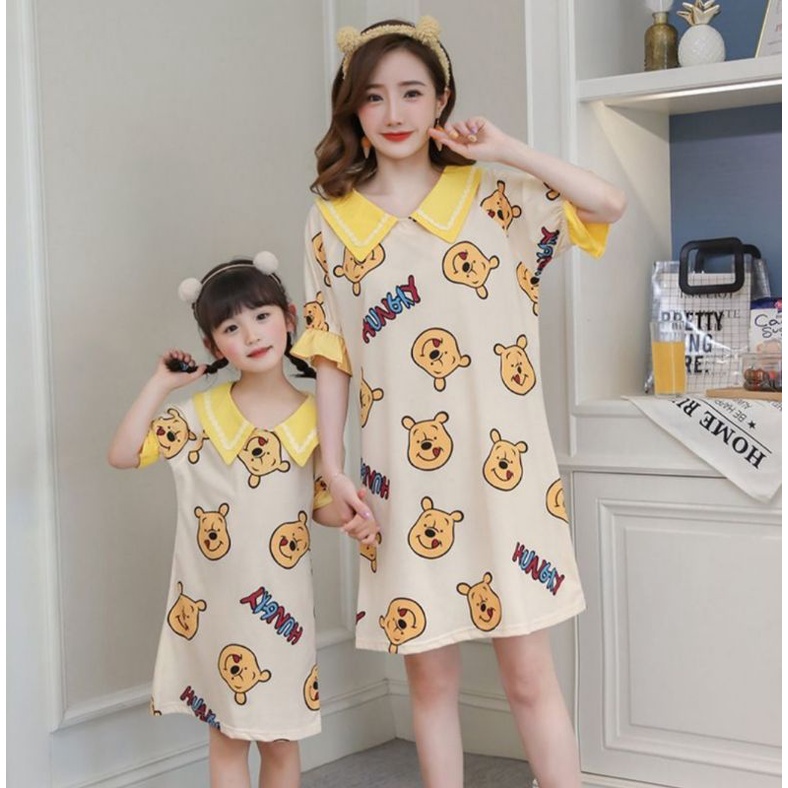 Daster Tidur Import Couple Ibu Dan Anak/Piyama Import Couple Ibu Dan Anak Murah Bahan  Katun C17-C2