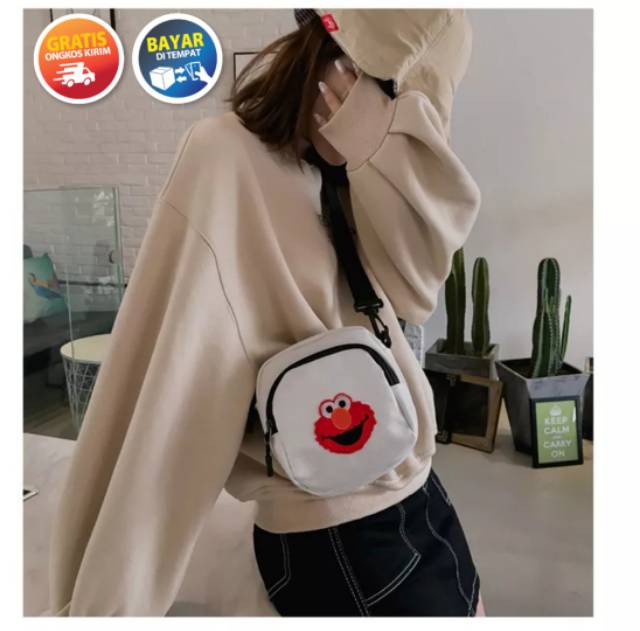 [LOKAL] FF - D1258 Mini elmo tas selempang sling bag mini Double Mini Elmo Morymony