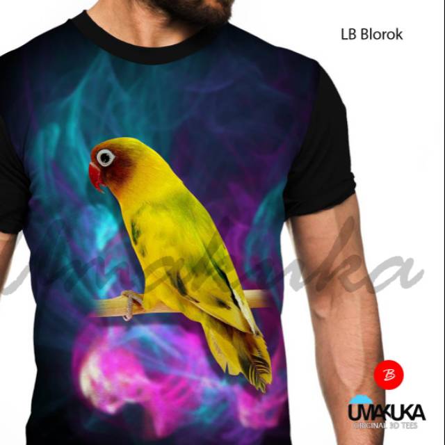 Lb Blorok Kaos Gambar Burung Umakuka 3d Full Print Grosir Kaos