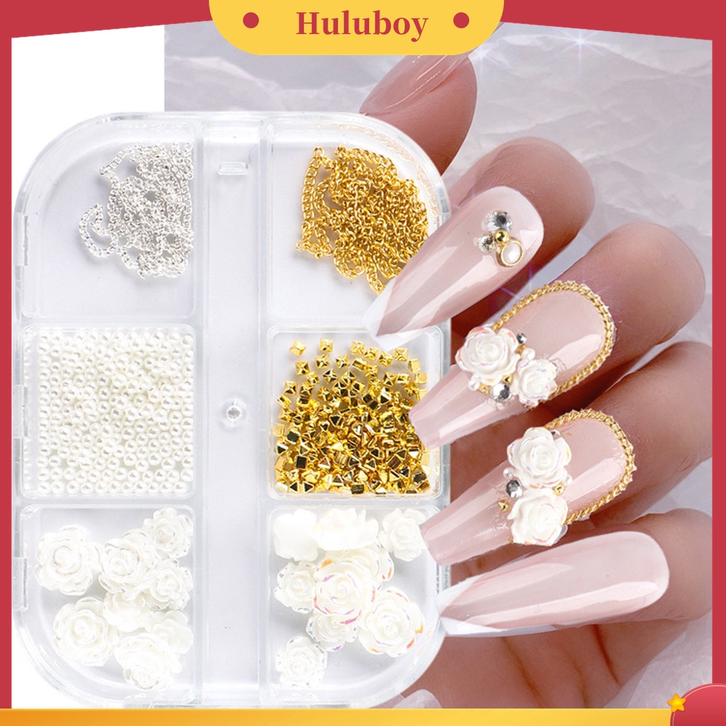 Huluboy Huluboy♡ Rantai Berlian Imitasi Bahan Metal Untuk Dekorasi Nail Art