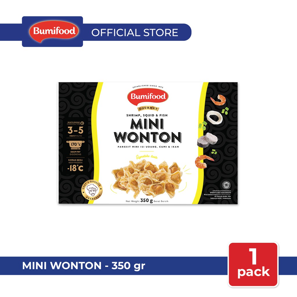 

Bumifood Mini Wonton [350gr] HALAL MUI, BPOM, FROZEN SNACK