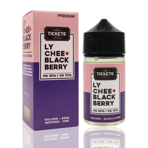 EJM TICKETS LYCHEE BLACKBERRY 60ML 3MG BY E JUICE MURAH