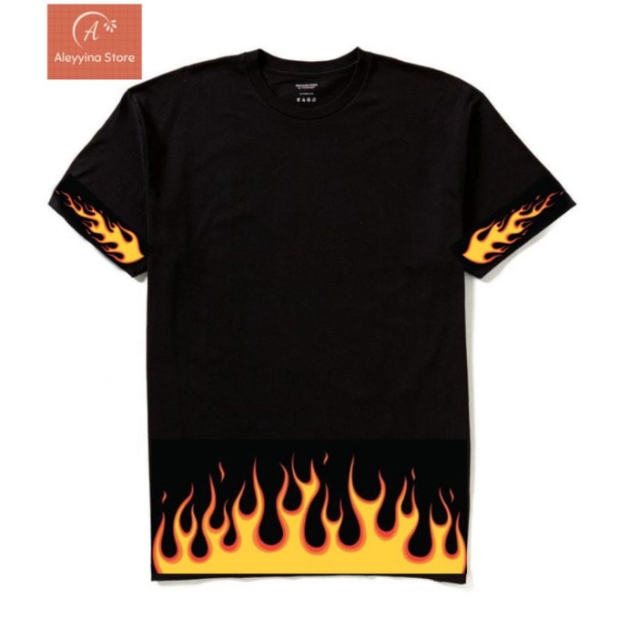 Kaos Baju distro tulisan logo API BIRU FIRE FLAME Trend Cowo cowok kekinian pria wanita dewasa anak 