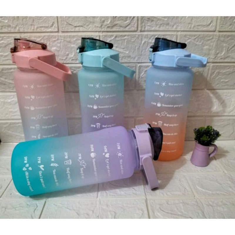 [COD] BOTOL MINUM VIRAL 2 Liter / BOTOL MINUM MOTIVASI 2L / BOTOL MINUM VIRAL 2 Liter / TEMPAT MINUM