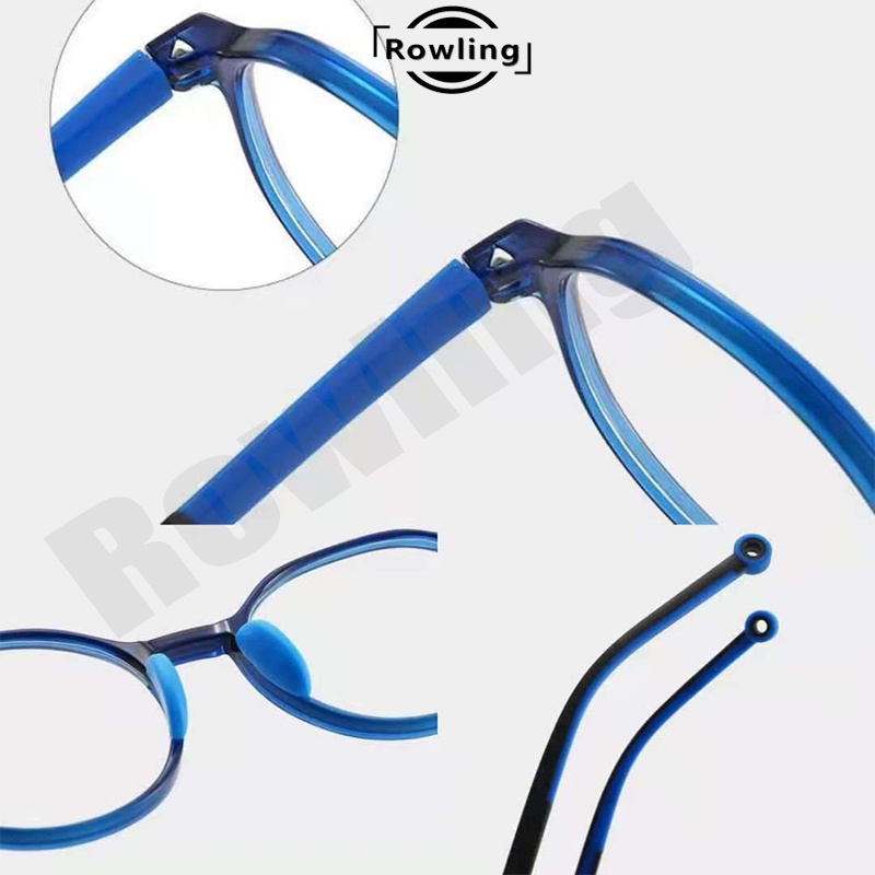 Rowling(ka-74)Kacamata Anak NewTrend Silikon/Fashion Anak Unisex Terbaru anti radiasi  Blue Light Bulat High Quality Import