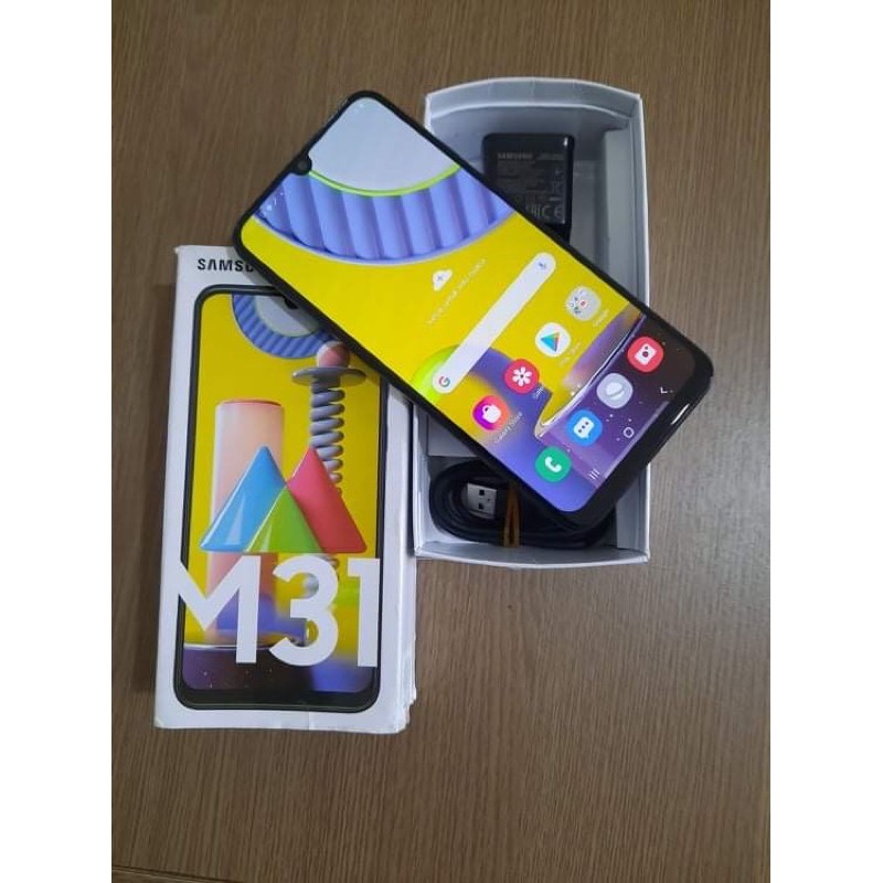 Jual HP Handphone Bekas Samsung M31 6/128gb Fullset Masih Garansi HP seken Second Berkualitas