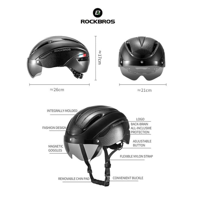 ROCKBROS WT-018S Bike EPS Helmet With Glasses