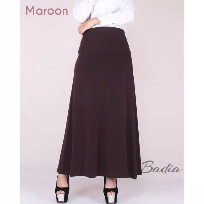 Kualitas Terbaik Rok Panjang Polos Wanita - Rok Payung - Rok Jersey Import - Rok Kerja - Hitam MURAH