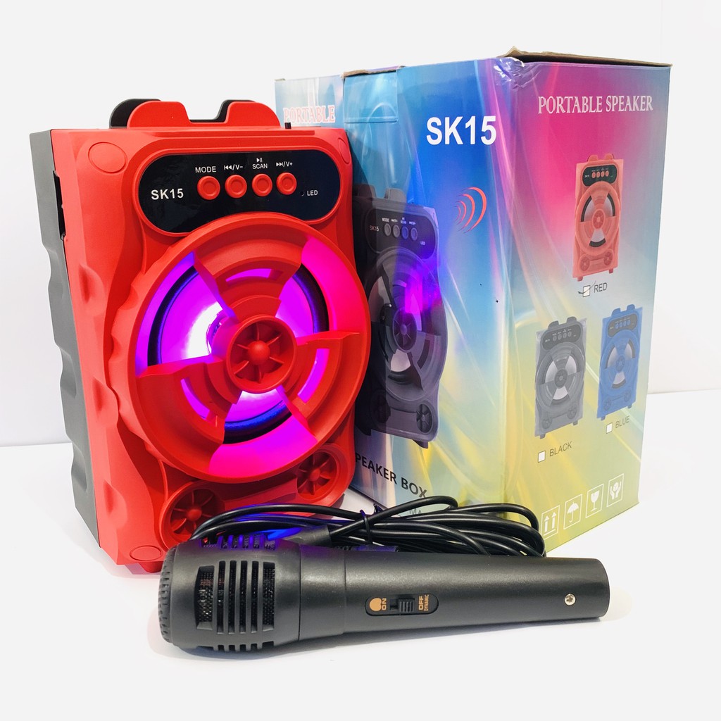 Speaker Bluetooth Karaoke Portable SK 12 /SK 15 /SK 18 /SK 19 /SK 20 Mega BAss FREE MIC