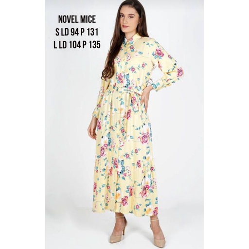 Gamis Dress Panjang Remaja Dewasa Novel Mice