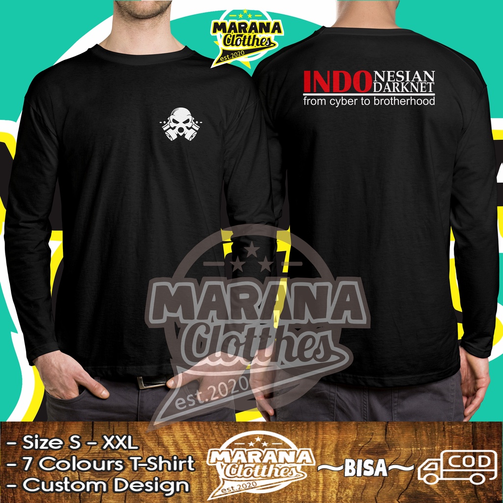 Kaos Indonesian Darknet Cyber Lengan Panjang Baju Distro