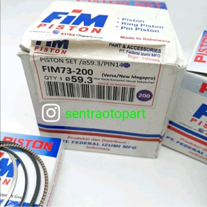 piston seher kit megapro monoshok oversize 200 original fim