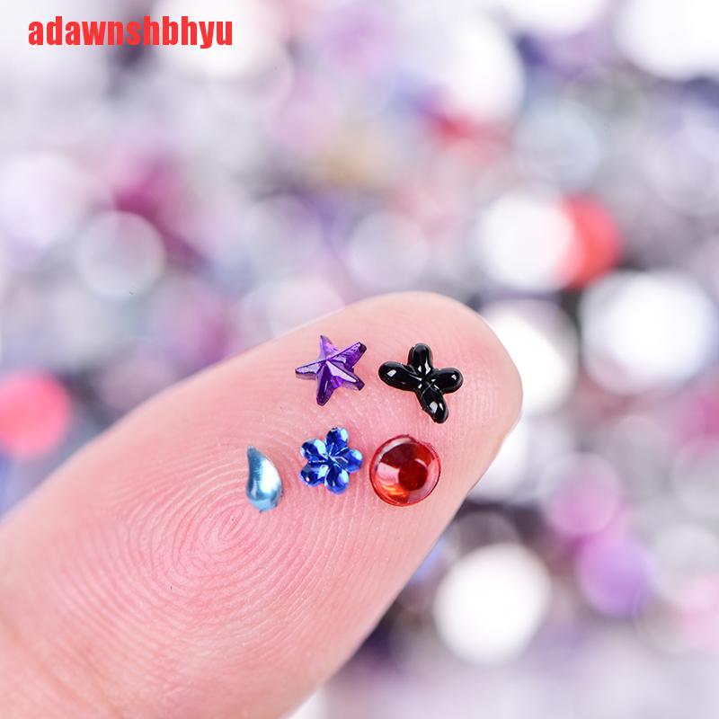(Adawnshbhyu) 2000pcs Berlian Imitasi Akrilik 3d Untuk Dekorasi Nail Art Diy