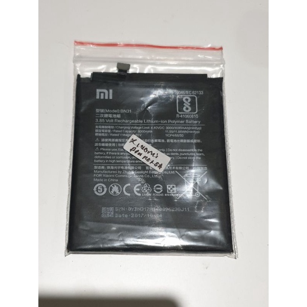 Batre xiaomi note 5A /BN31 original copotan tested orian pabrik ya bukan toko