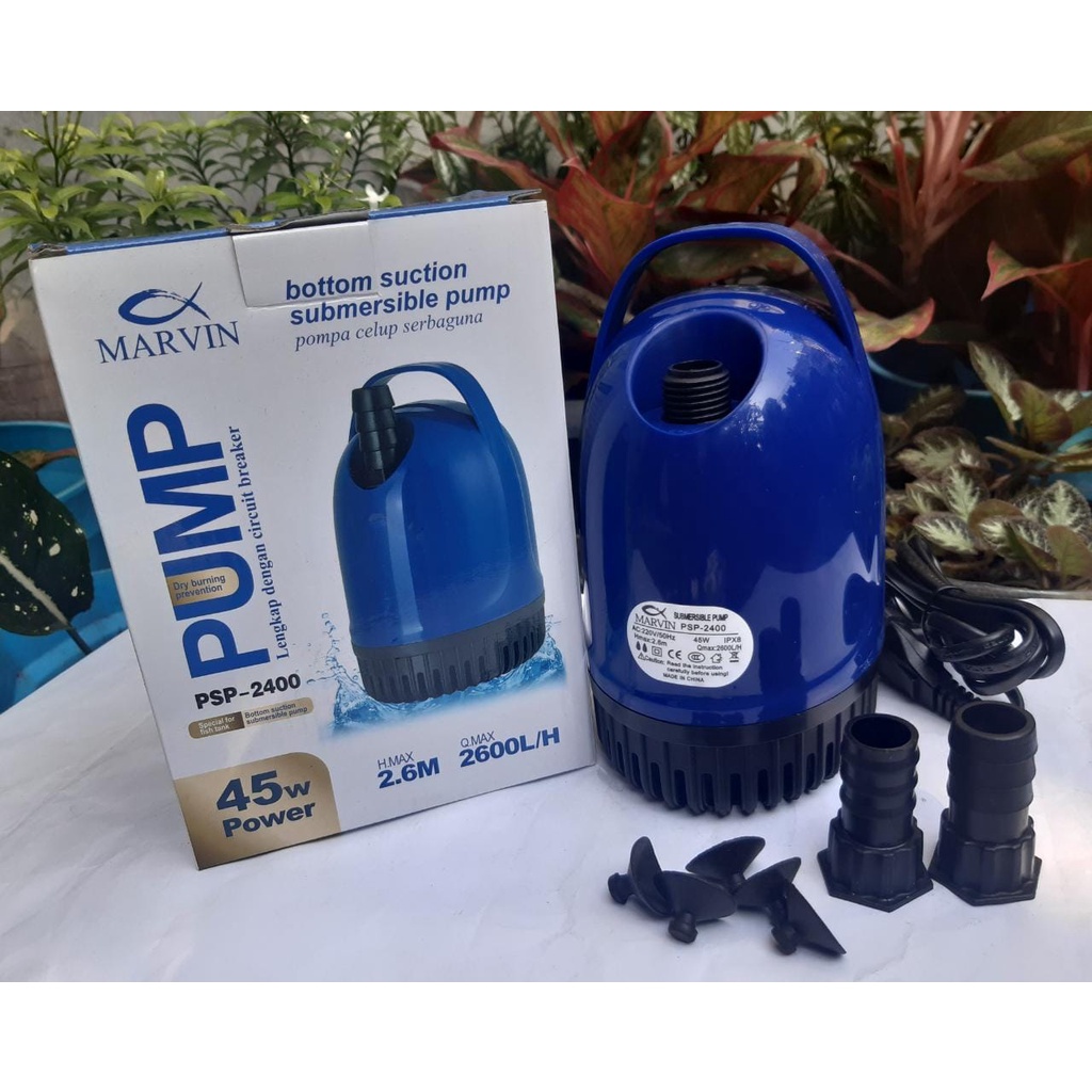POMPA AQUARIUM KOLAM IKAN CELUP PSP 2400 45WATT NAIK 2.6METER MARVIN