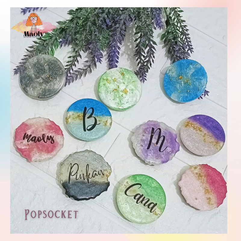 Popsocket Aestethic Phone Holder Stand HP Griptok Resin Custom Display Properti Foto Sovenir Kado Hadiah Art Hampers Mini