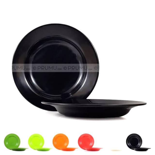 JUAL PIRING MAKAN HITAM WARNA WARNI MELAMIN TEBAL AWET KUAT TAHAN PANAS PREMIUM UNICA 9" PIRING
