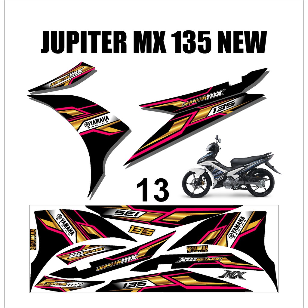 Stiker Sticker Striping Lis Variasi Yamaha Motor MX NEW 135 Keren Murah Desain DS MXN – 13