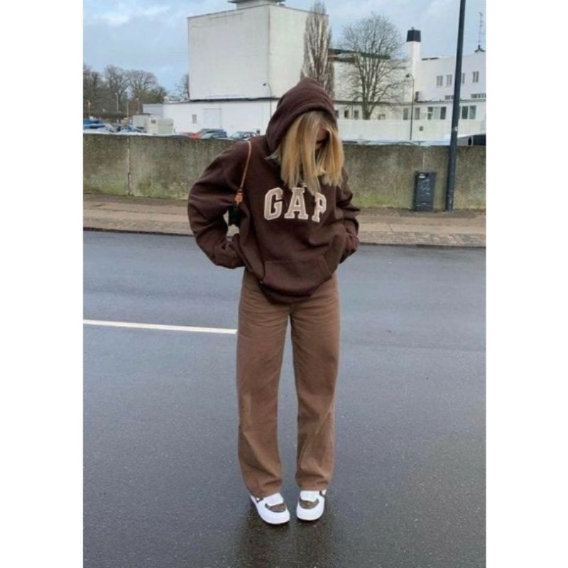 swetear hoddie GAP brown y2k