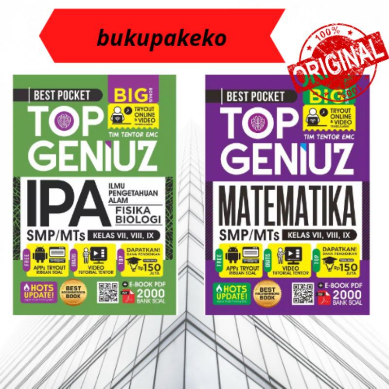BUKU SOAL : BEST POCKET TOP GENIUS MATEMATIKA,IPA SMP/MTs-1