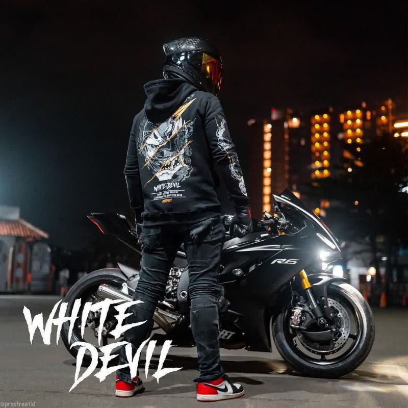 HOODIE PROSTREET WHITE DEVIL NEW/SWEATER HOODIE PROSTREET TERBARU/SWEATER HOODIE SUNMORI/HOODIE DIST