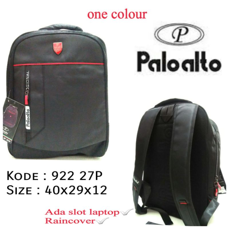 TAS RANSEL BACKPACK PALOALTO 922 27P TERBARU ADA RAINCOVER WARNA HITAM HARGA MURAH