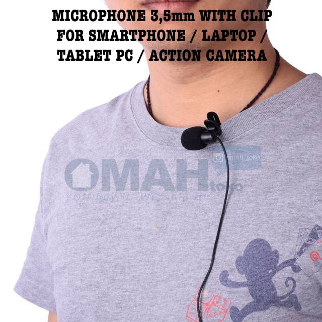 Microphone 3.5 mm with Clip for Smartphone Laptop Tablet PC Action Camera Xiaomi Yi GoPro SJCam