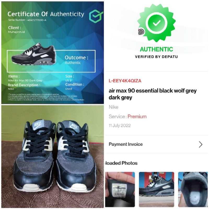 Air Max 90 Essential Black Wolf Grey Dark Grey (boleh nego)