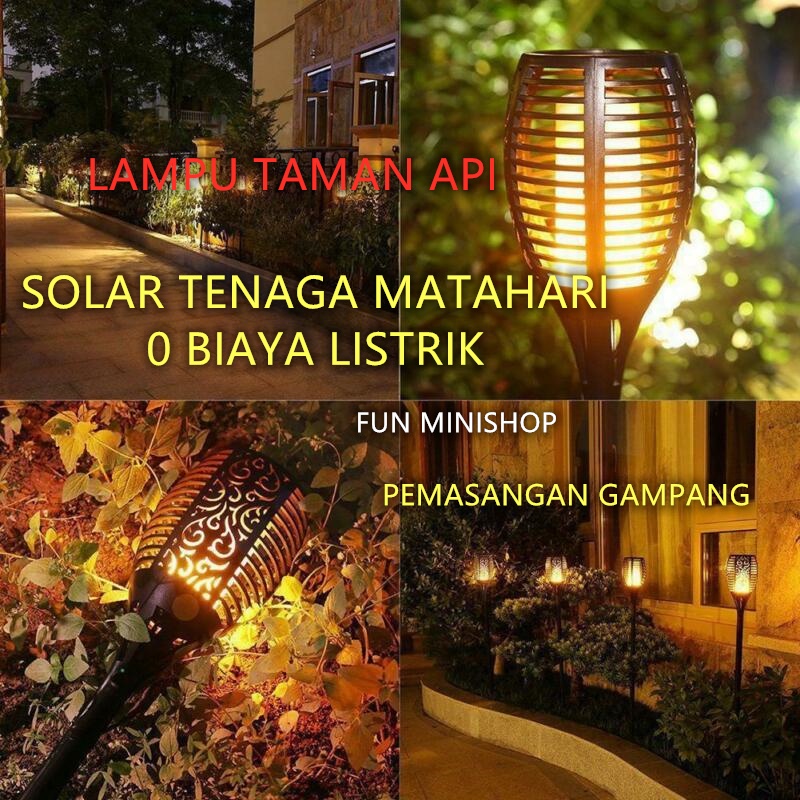 LAMPU TAMAN SOLAR API LAMPU TAMAN OBOR FLAME TENAGA SURYA