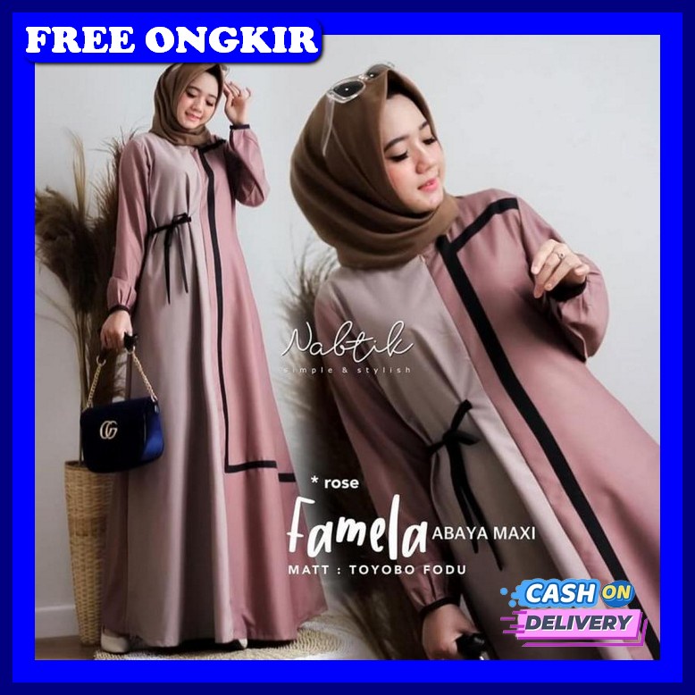 Shiraz Gamis Syari Set Khimar Motif Bordir Bahan Ceruty Seruti Fashion Muslim Setelan Pengajian Kond