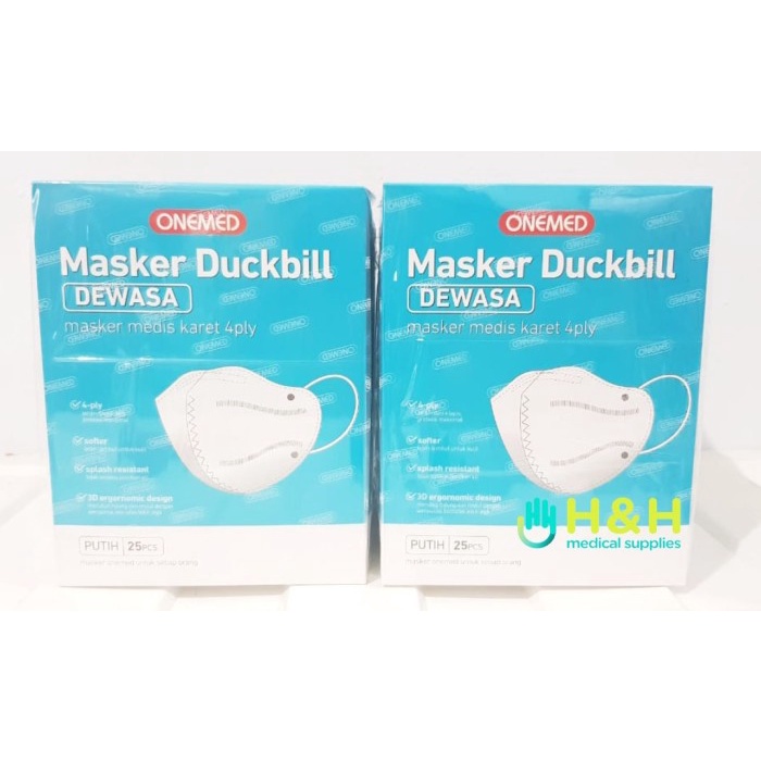 KESEHATAN PERLENGKAPAN MEDIS MASKER DUCKBILL ONEMED / MASKER DUCKBILL 4PLY DEWASA / MASKER DUCKBILL