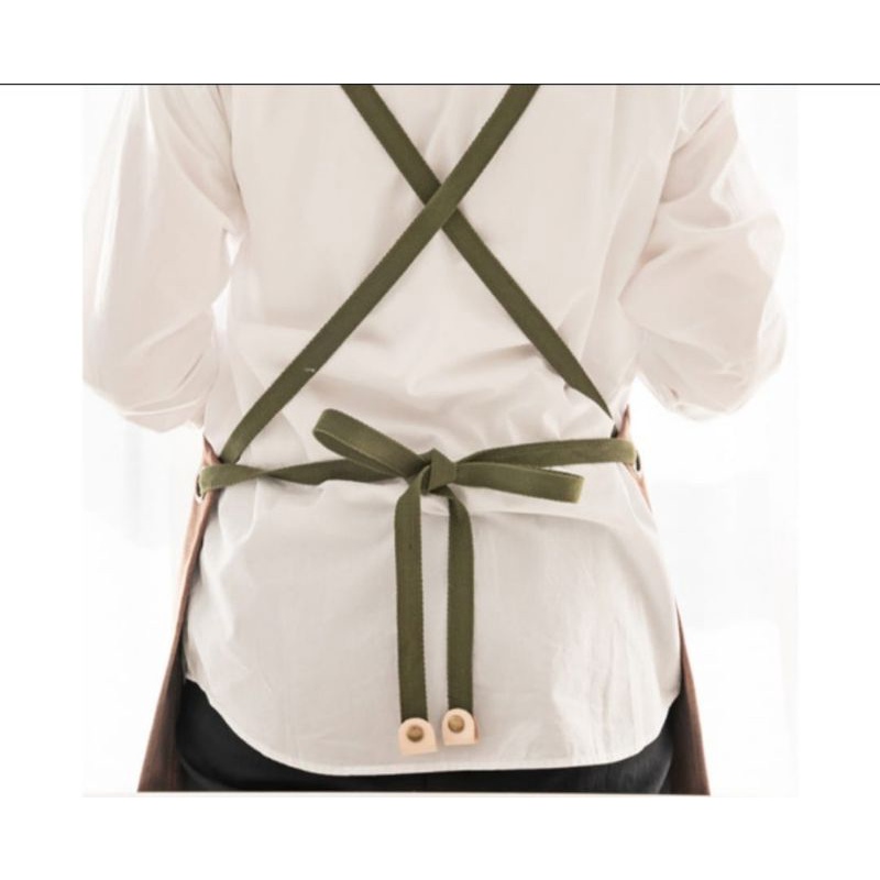 Celemek Apron Barista Apron Barbershop Bahan Canvas